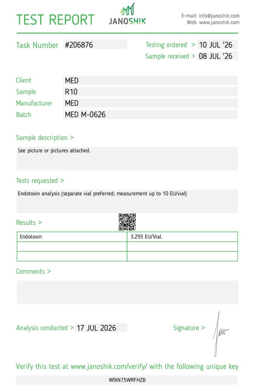 Retatrutide 10mg endotoxin report